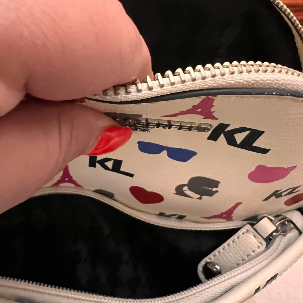 Karl Lagerfeld Effiel Tower Paris Mini White Patterned Backpack 🏴󠁧󠁢󠁥󠁮󠁧󠁿